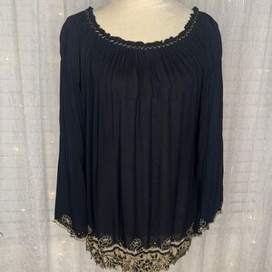 Krista Lee Black and Gold Women's Blouse
